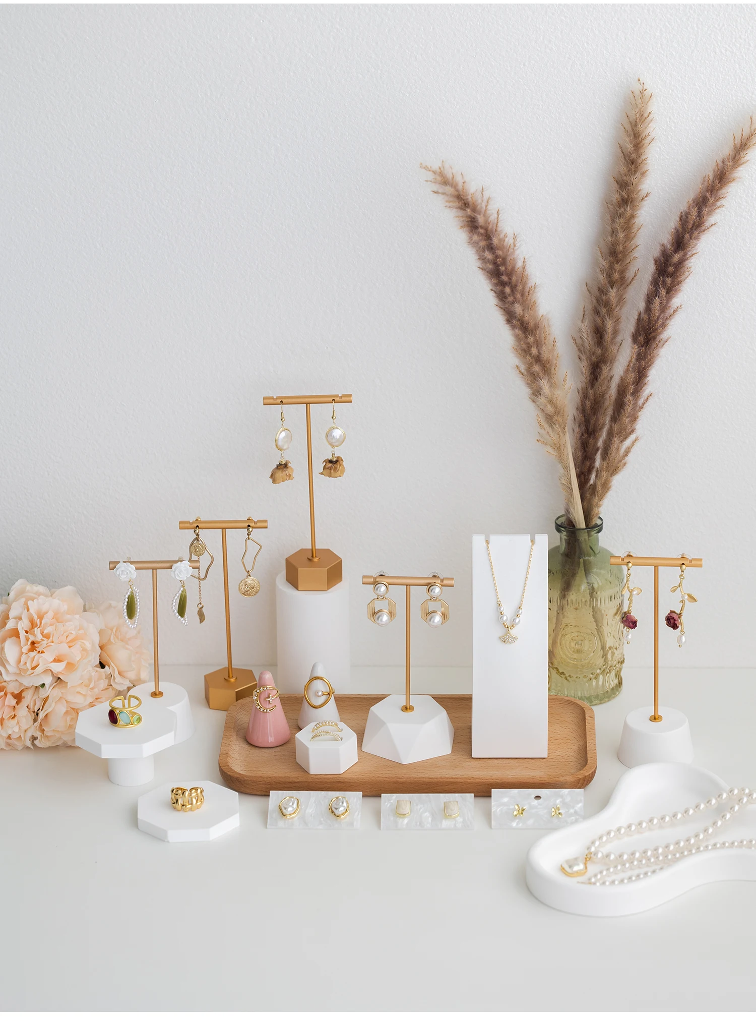 Earring Rack Display Stand Gypsum Metal Ear Jewelry Storage Shelf Jewelry Display Stand - Image 6