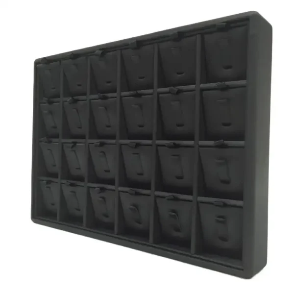 Spot Black Brushed PU Leather Ring Tray Jewelry Display Tray for Rings - Image 6