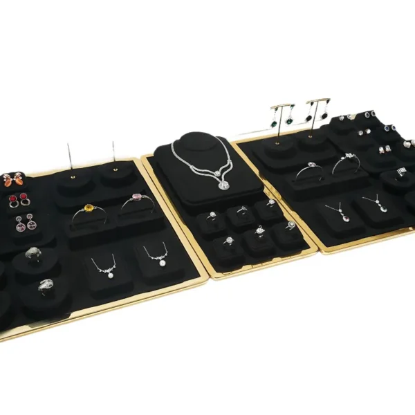 Wholesale Microfiber Metal Display Racks Holder Earings Jewelry Display Stand for Jewelry Shop - Image 2