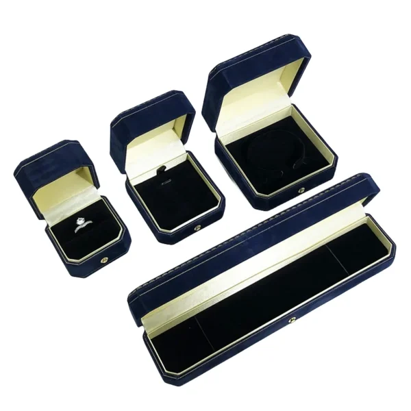 High Quality Custom Luxury Velvet Jewelry Gift Box Custom Pattern Luxury Velvet Storage Box for Jewelry Packaging - Image 3
