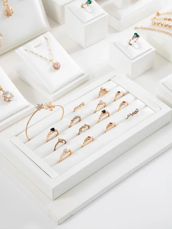 Ring Display Rack White Jewelry Rack Display Props Counter Ring Tray Ring Stand Support - Image 4