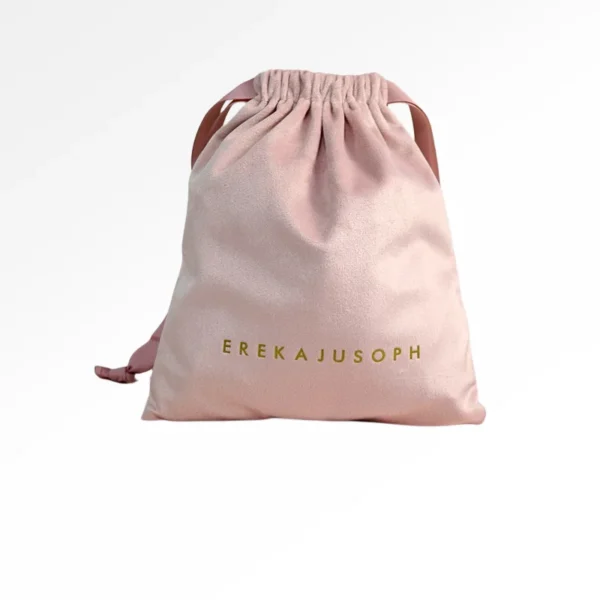 Custom  Logo Drawstring Bag Lingerie Jewelry Wedding Gift Bag Pink Flannel Cosmetic Bag
