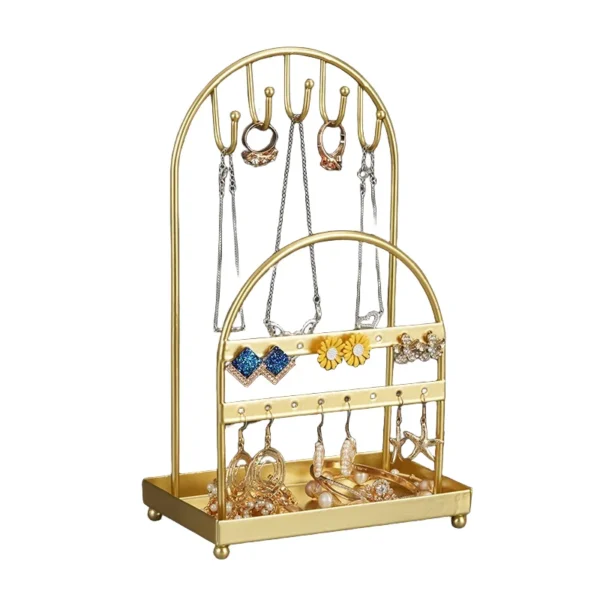 2-layer Arch Shaped Jewelry Desktop Earrings Storage Bracelet Necklace Jewelry Display  Stands - Image 5
