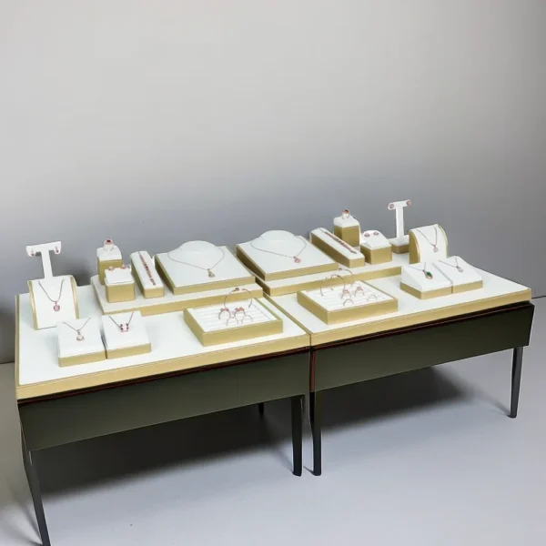 Jewelry Packaging & Display Gold Trade Show Display Jewelry Portable Necklace and Earrings Stand Display Set - Image 2