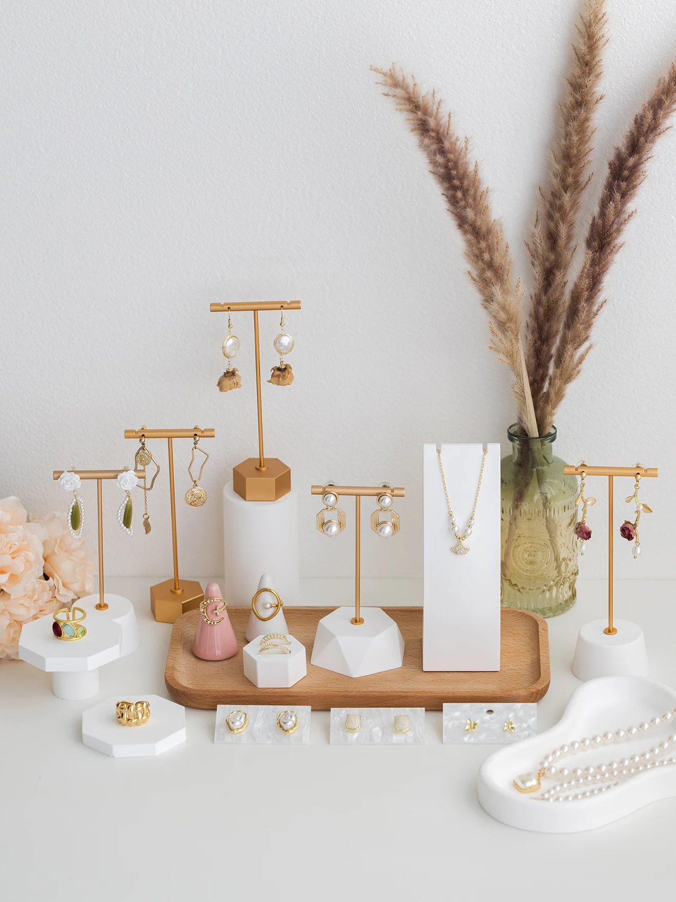 Earring Rack Display Stand Gypsum Metal Ear Jewelry Storage Shelf Jewelry Display Stand - Image 2