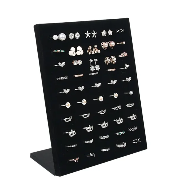 Black Velvet Ring Display Rack 50-bit Ring Holder Jewelry Rack