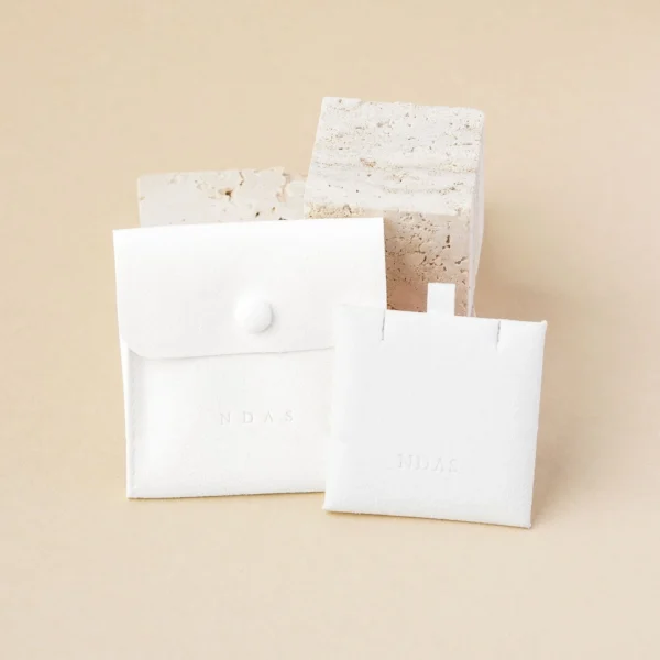 Custom White Microfiber Envelope Jewelry Card Bag Jewelry Pouch for Jewelry Store Packaging Display - Image 5