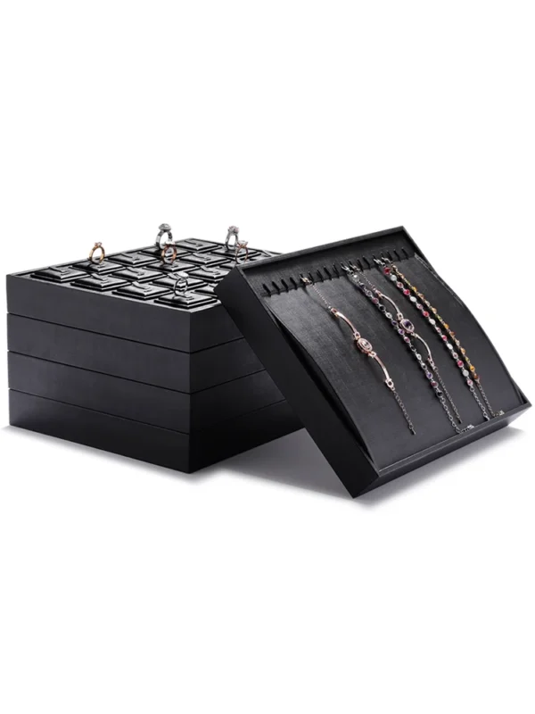 PU Leather Display Jewelry Luxury Jewelry Tray Display for Ring Necklace Earring Custom Jewelry Display Tray - Image 5