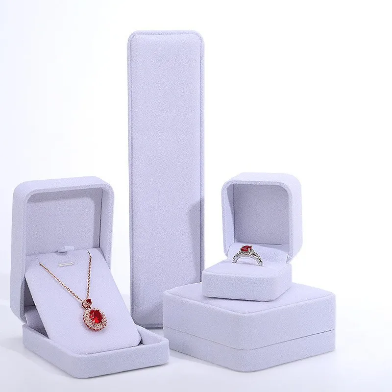 Black Velvet Jewelry Packaging Wedding Ring Boxes Luxury Bracelet Necklace Velvet Jewelry Box - Image 2