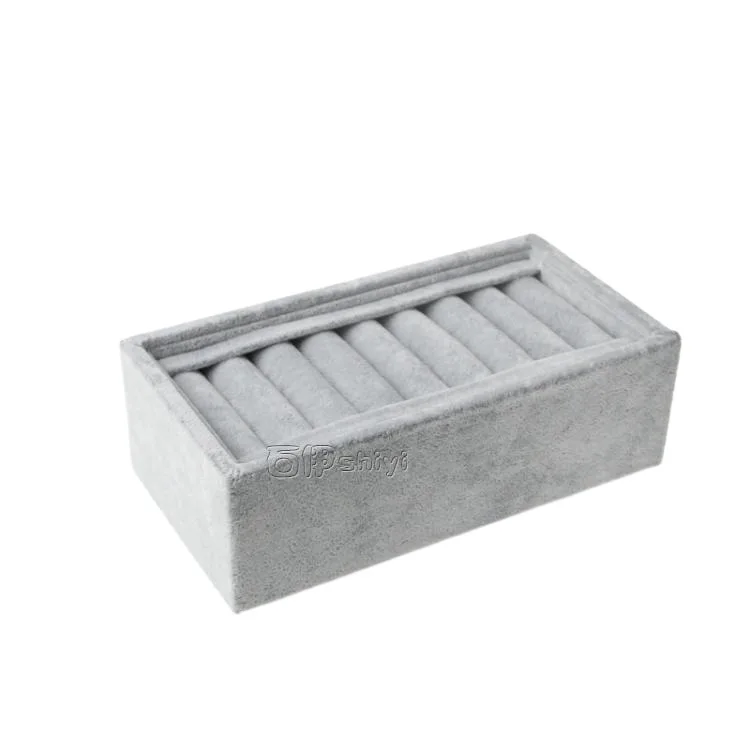 Small Velvet Black 8-card Slot Ring Tray Earrings Ring Tray Storage Box Jewelry Counter Display Tray - Image 4