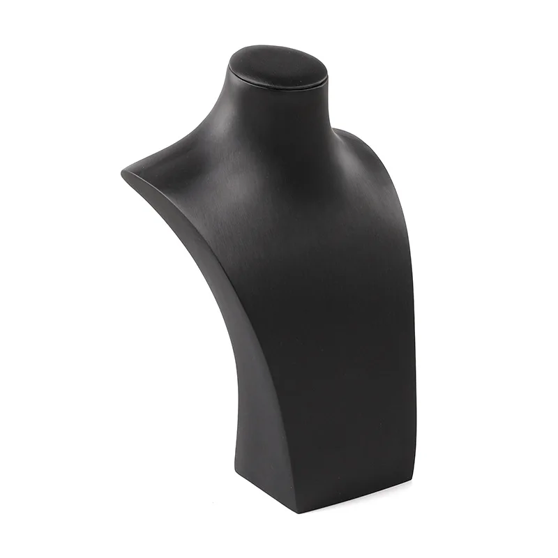 Black Leather Necklace Display Stand Neck Counter Window Vertical Necklace Model Jewelry Display Prop Jewelry Holder - Image 2