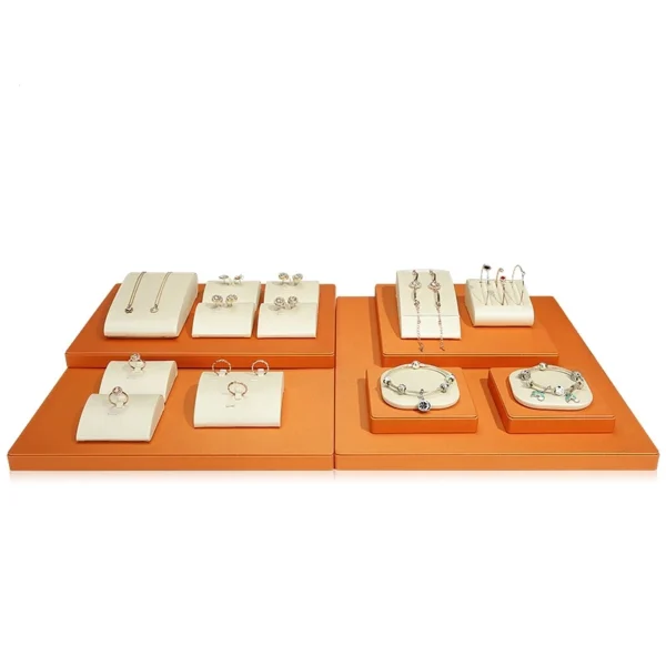 Jewelry showcase Display Table Top White  Jewelry showcase Display Cabinet  Display Sets Pearl Necklace and Earring Set - Image 3