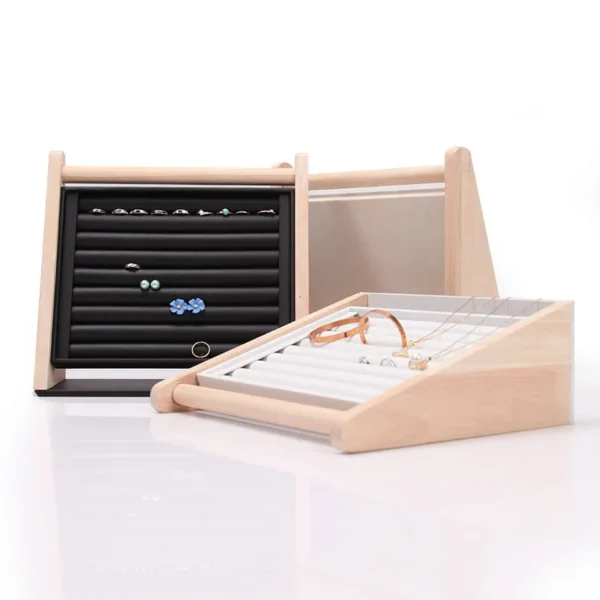 Light Luxury Solid Wood Three-dimensional Ring Earring Necklace Display Stand Jewelry Storage Rack - Image 4