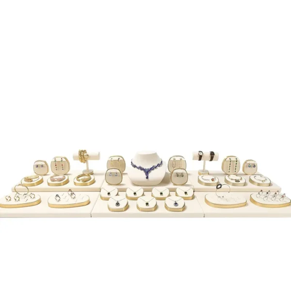 Beige Velvet Detachable Bracelet Holder Bangle Racks Ring Necklace Stand Jewelry Display - Image 6