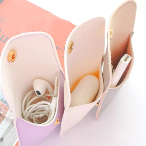 Custom Jewelry Display PU Leather White  Jewelry Pouch with logo - Image 4