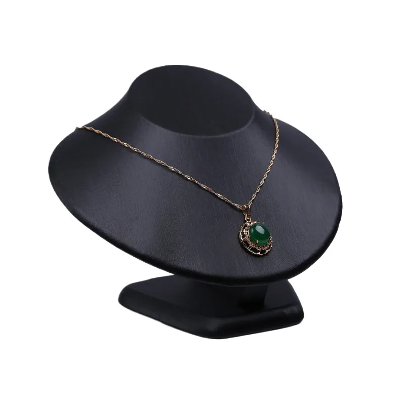Black Leather Necklace Display Stand Neck Counter Window Vertical Necklace Model Jewelry Display Prop Jewelry Holder - Image 5
