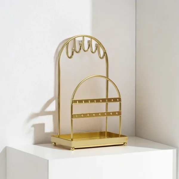 2-layer Arch Shaped Jewelry Desktop Earrings Storage Bracelet Necklace Jewelry Display  Stands - Image 4