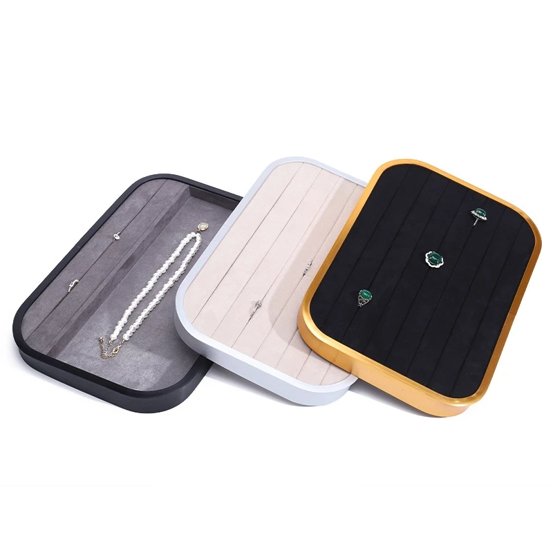 High-end Metal Velvet Jewellery Packaging Display Tray Jewelry Organizer Display Tray for Displays - Image 3