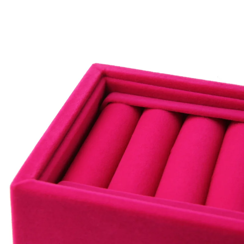 Small Velvet Black 8-card Slot Ring Tray Earrings Ring Tray Storage Box Jewelry Counter Display Tray - Image 3